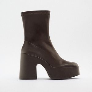 Zara brown platform boots